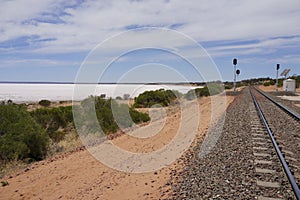 The Ghan and Lake Hart
