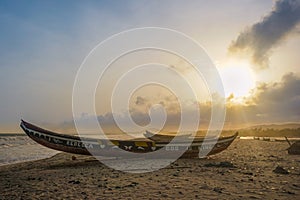 Ghana Boat Sunset Accra