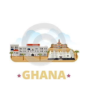 Ghana country design template Flat cartoon style w