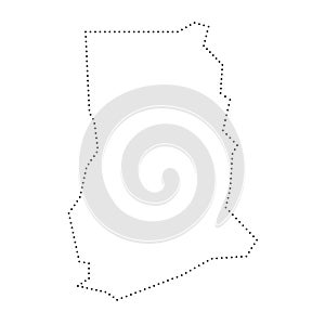 Ghana dotted outline vector map