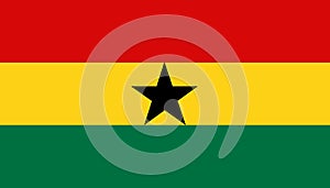 Ghana flag icon in flat style. National sign vector illustration. Politic business concept