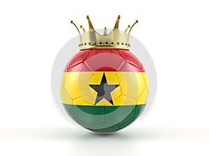 Ghana flag soccer ball with crown