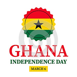 Ghana Independence Day typography poster. Ghanaian holiday on March 6. Vector template for banner, flyer, greeting card