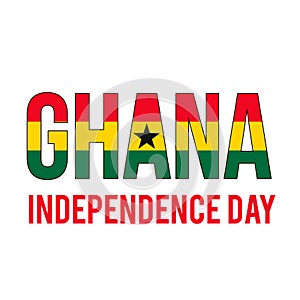 Ghana Independence Day typography poster. Ghanaian holiday on March 6. Vector template for banner, greeting card, flyer