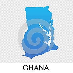 Ghana map in Africa continent illustration design