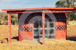 Ghana, northern region, fortified houses traditionally painted w