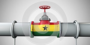 Ghana oil and gas fuel pipeline. Oil industry concept. 3D Rendering