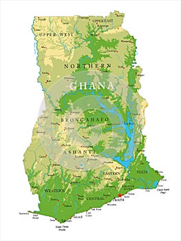 Ghana physical map