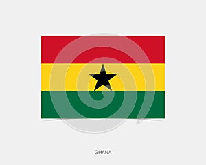 Ghana Rectangle flag icon with shadow