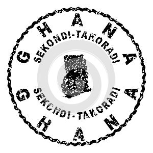Ghana Sekondi Takoradi Seal Map Design