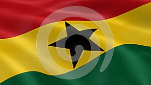 Ghanaian flag in the wind