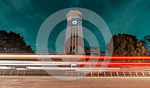 Ghantaghar or clocktower in Kathmandu, Nepal.  Clock tower was designed after Big Ben of London, as Western influence crept into