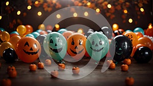 Ghastly Greetings: 3D Balloons Halloween Banner