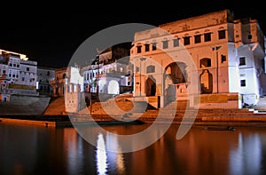 Ghats around pushkar lake photo