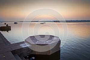 Ghats of banaras seen in morning