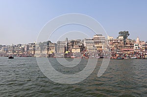 India, Uttar Pradesh, Varanasi, ghats, Ganges, crowd, Magha Purnima, Maha Kumbha Mela photo
