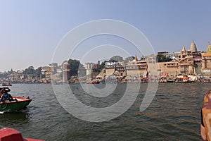 India, Uttar Pradesh, Varanasi, Ganges riverside, ghats photo