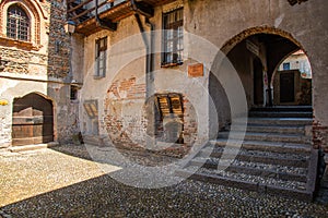 Ghemme, Novara, Italy. A courtyard in the old ricetto castle photo