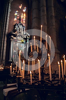 GHENT, BELGIUM - August, 2019: Interior of Saint Michael church Sint-Michielskerk in Ghent. Roman Catholic Church devoted to St