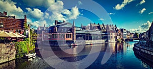 Ghent canal. Ghent, Belgium