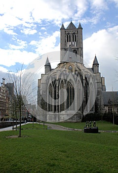 Ghent cathedral on a cloudy day