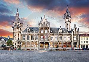 Ghent town with old house at sunset, Belgium