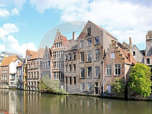 Ghent, typical houses Ghent, Belgium