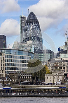 The Gherkin building in London