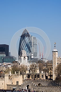 The Gherkin and London Tower