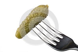 Gherkins on fork