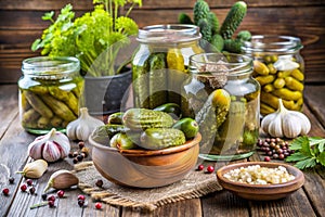Gherkins Pickles Salted Cucumbers Still-Life