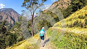 Ghermu - A girl hiking in Himalayas