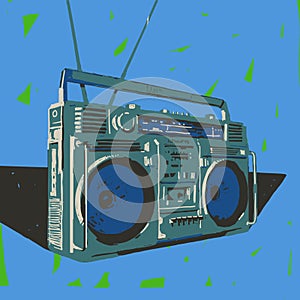 Ghetto blaster illustration