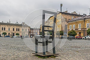 The Ghetto Heroes Square in Krakow, Poland