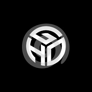 GHO letter logo design on black background. GHO creative initials letter logo concept. GHO letter design