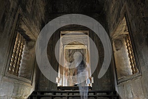 ghost in Angkor Wat, Cambodia
