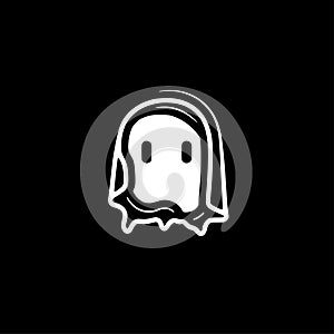 Ghost - black and white vector illustration