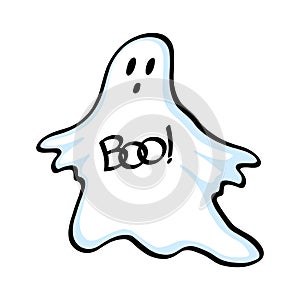 Ghost Boo! illustration on white background