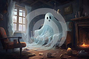 ghost in dark old house - fear - trifling