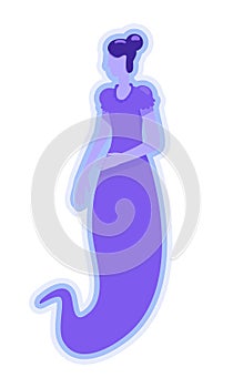 Ghost of dead woman semi flat color vector character