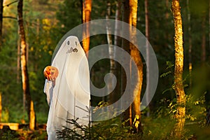 Ghost in Forest at Sunset