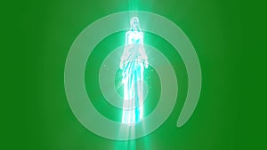 Ghost goddess divine apparition green screen 3D Rendering Animation