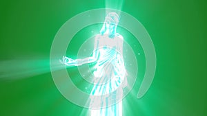 Ghost goddess divine apparition speaks green screen 3D Rendering Animation