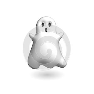 Ghost Halloween icon 3D rendering