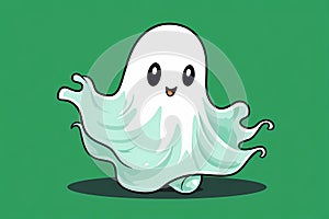 a ghost on Halloween, an old image, the style of an old illustration.