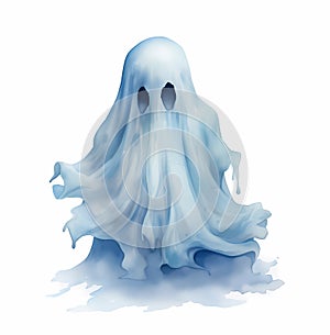 a ghost on Halloween, an old image, the style of an old illustration.