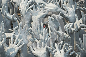 Ghost hands from hell, Conceptual sculpture decorations