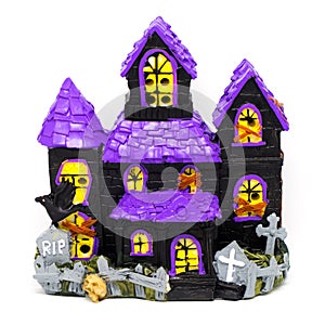 Ghost house graveyard halloween toy isolated