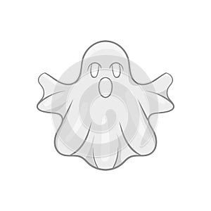 Ghost icon, black monochrome style