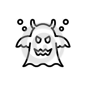 Black line icon for Ghost, specter and past photo